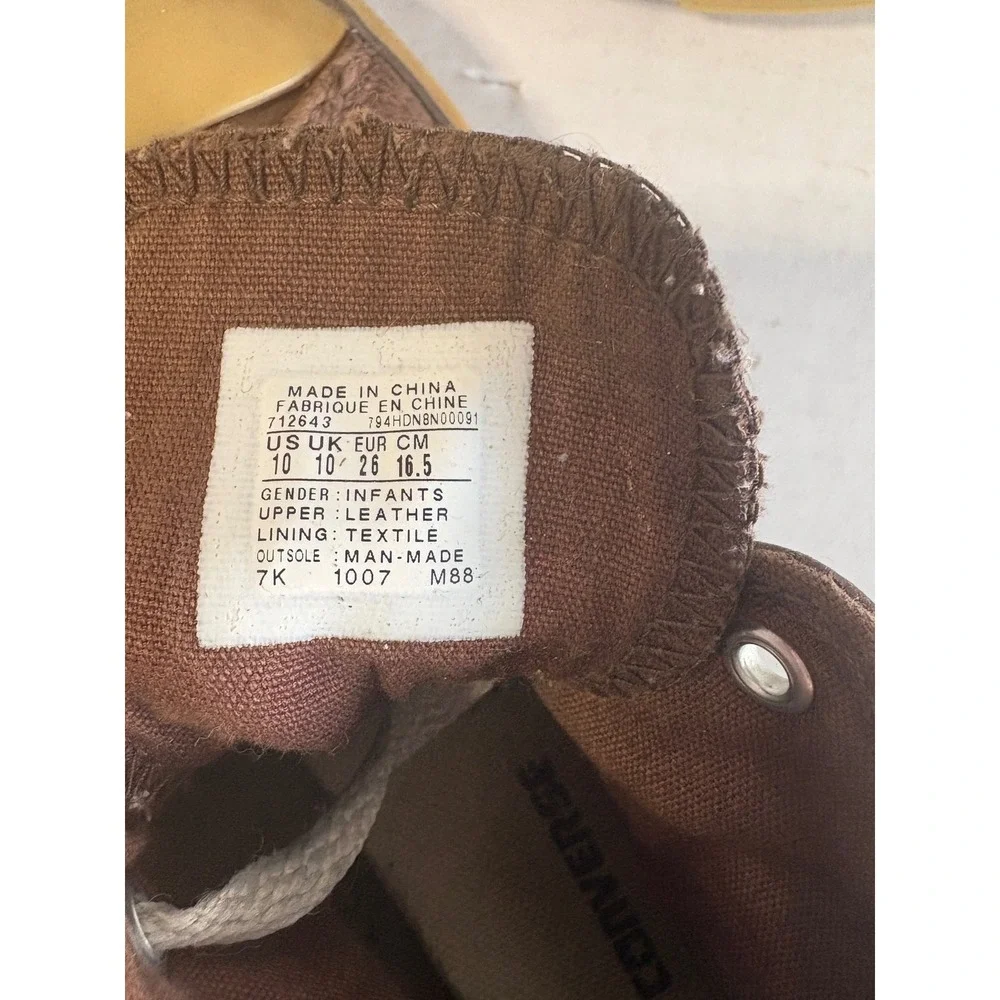 VTG Converse Chuck Taylor All Star Brown Leather High Top Sneakers Kid 10 712643